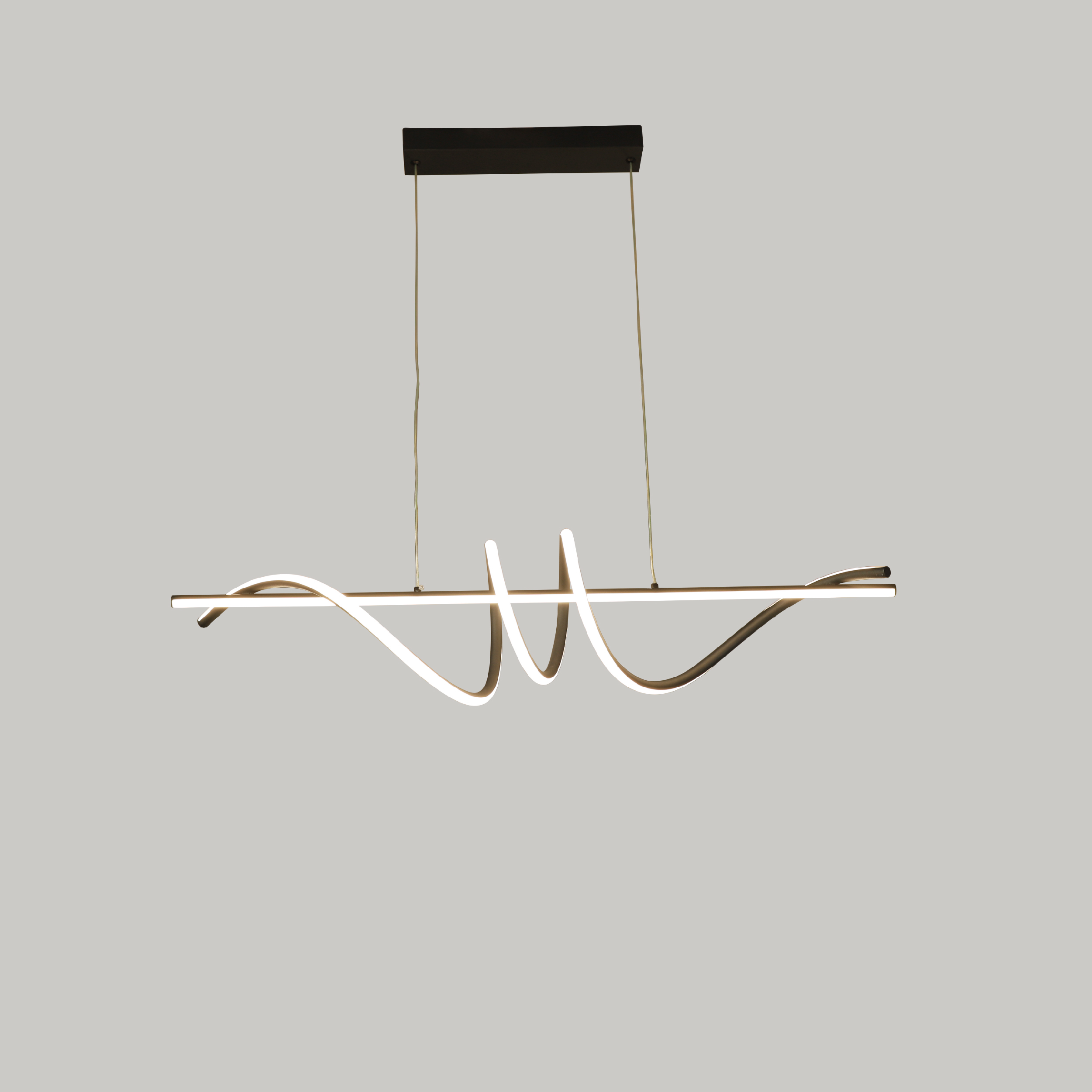 Black wave led ceiling light