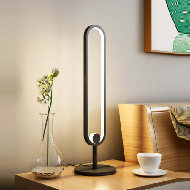 Contemporary wireless LED desk lamp featuring touch-sensitive controls