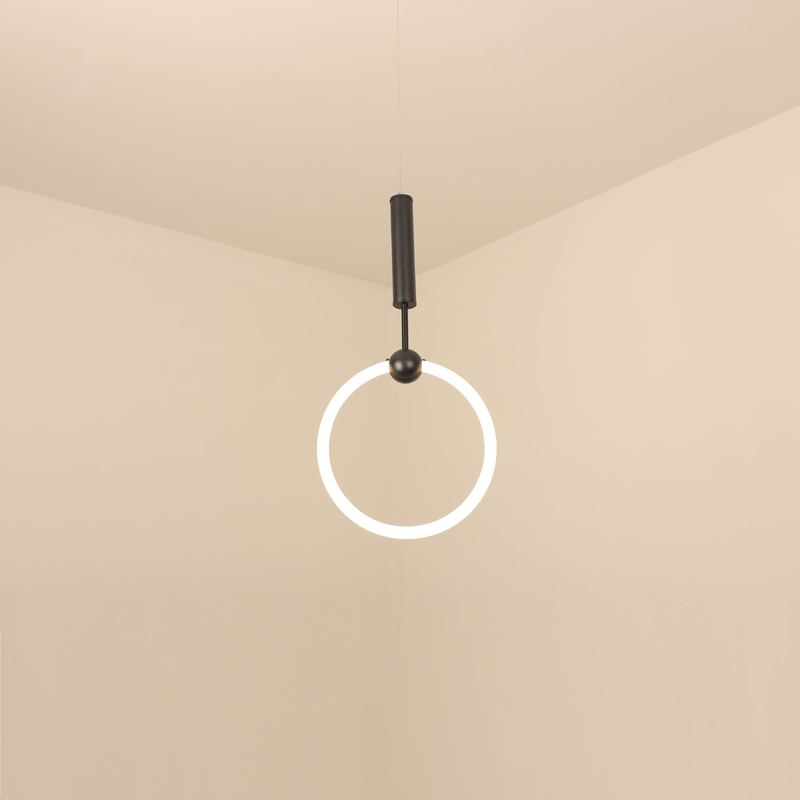 white rings led pendant light