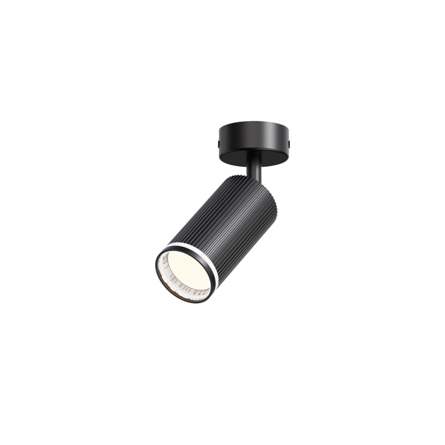 black fixture white ring ceiling spot light