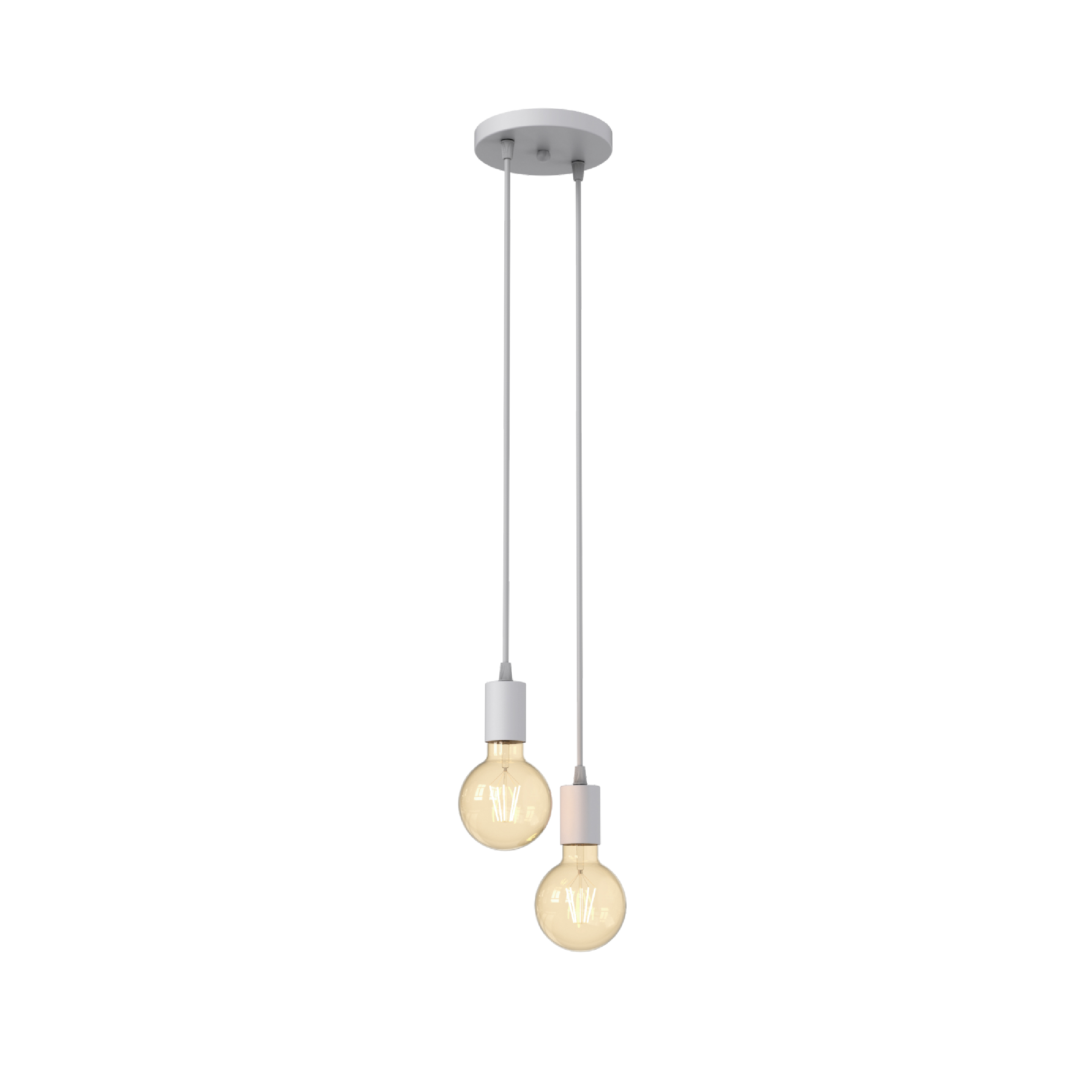 2*e27 pendant light white body