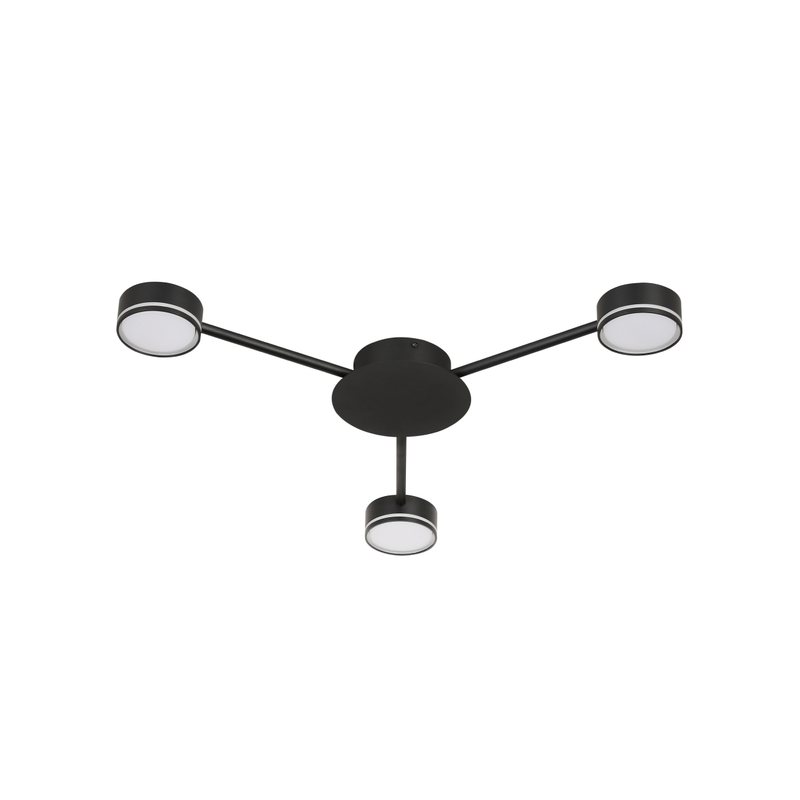 black three heads ceiling light
