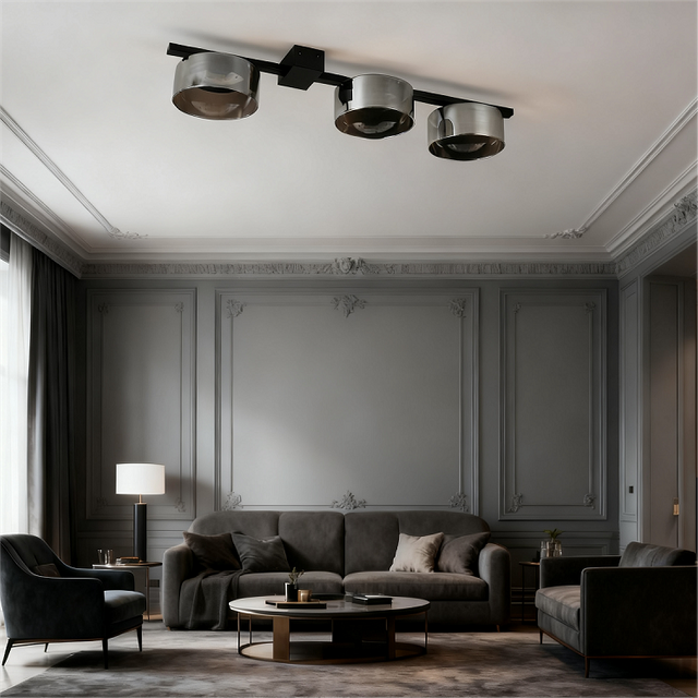 gx53 glass ceiling installed in a living room