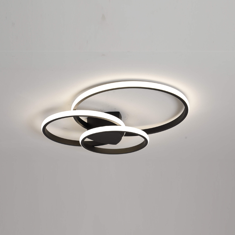 three rings black led ceiling light