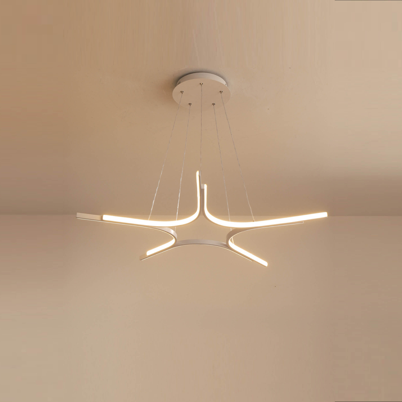 Sleek LED Chandelier with Artistic Curves