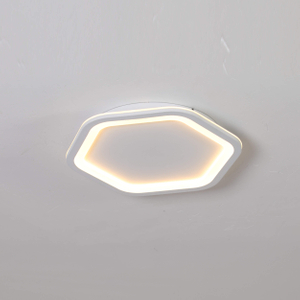 hexagon led ceiling lamp with inner white cool light lighting, unique for living room, bedroom