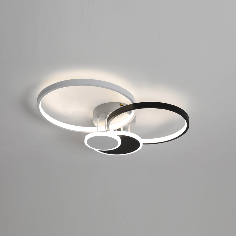 four round black and white LED ceiling light