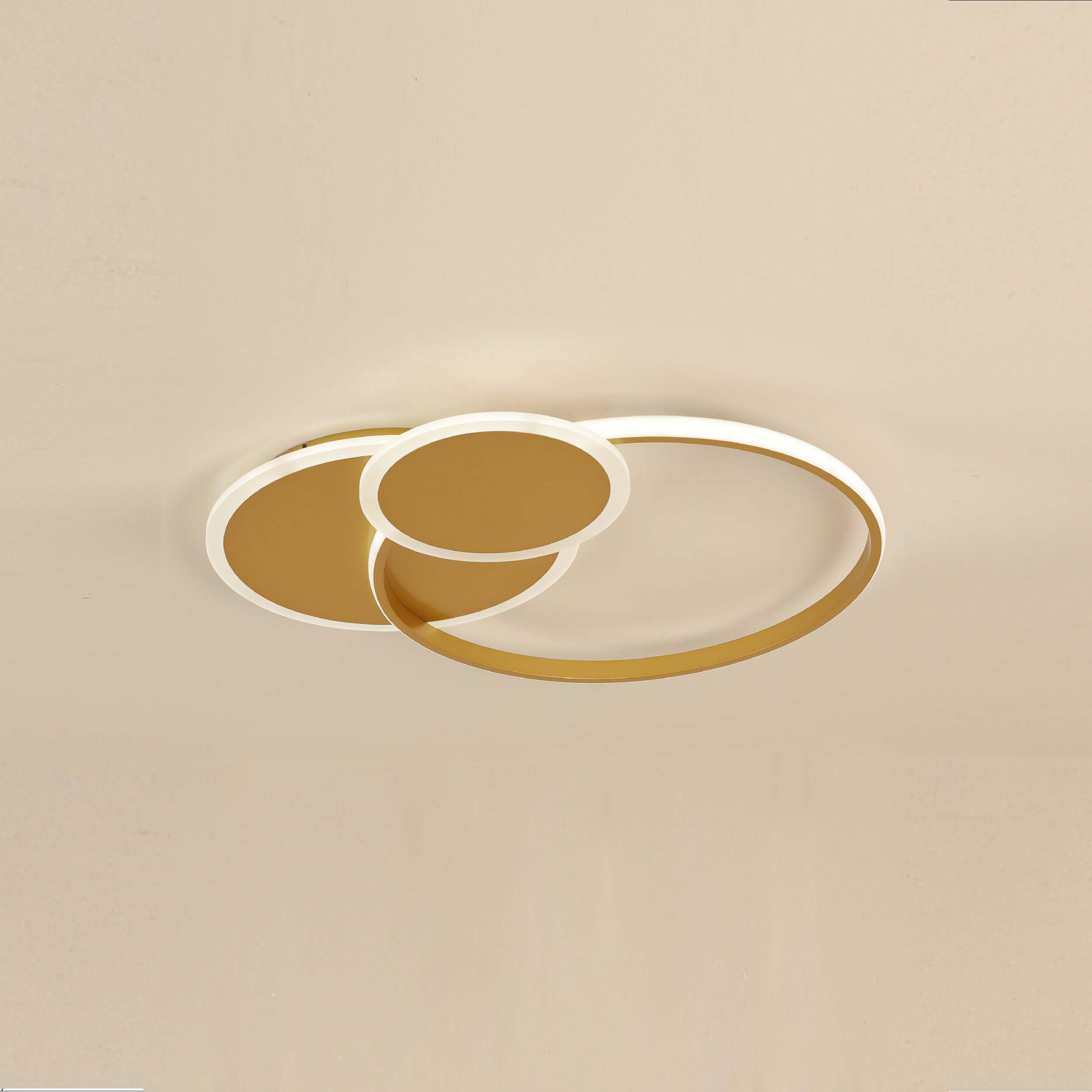 three round yellow led ceiling light