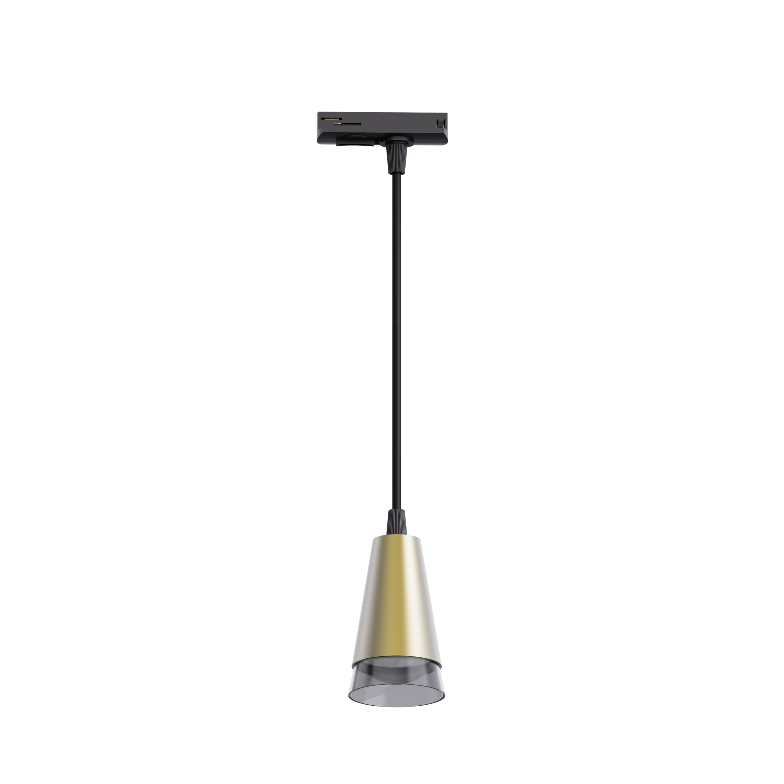 golden aluminum track pendant light with PMMA ring