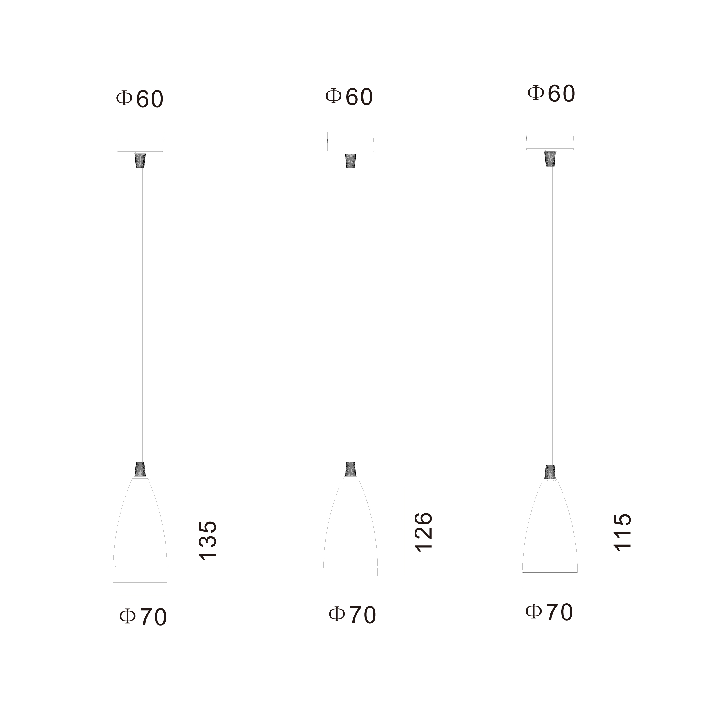 hanging pendant light dimension