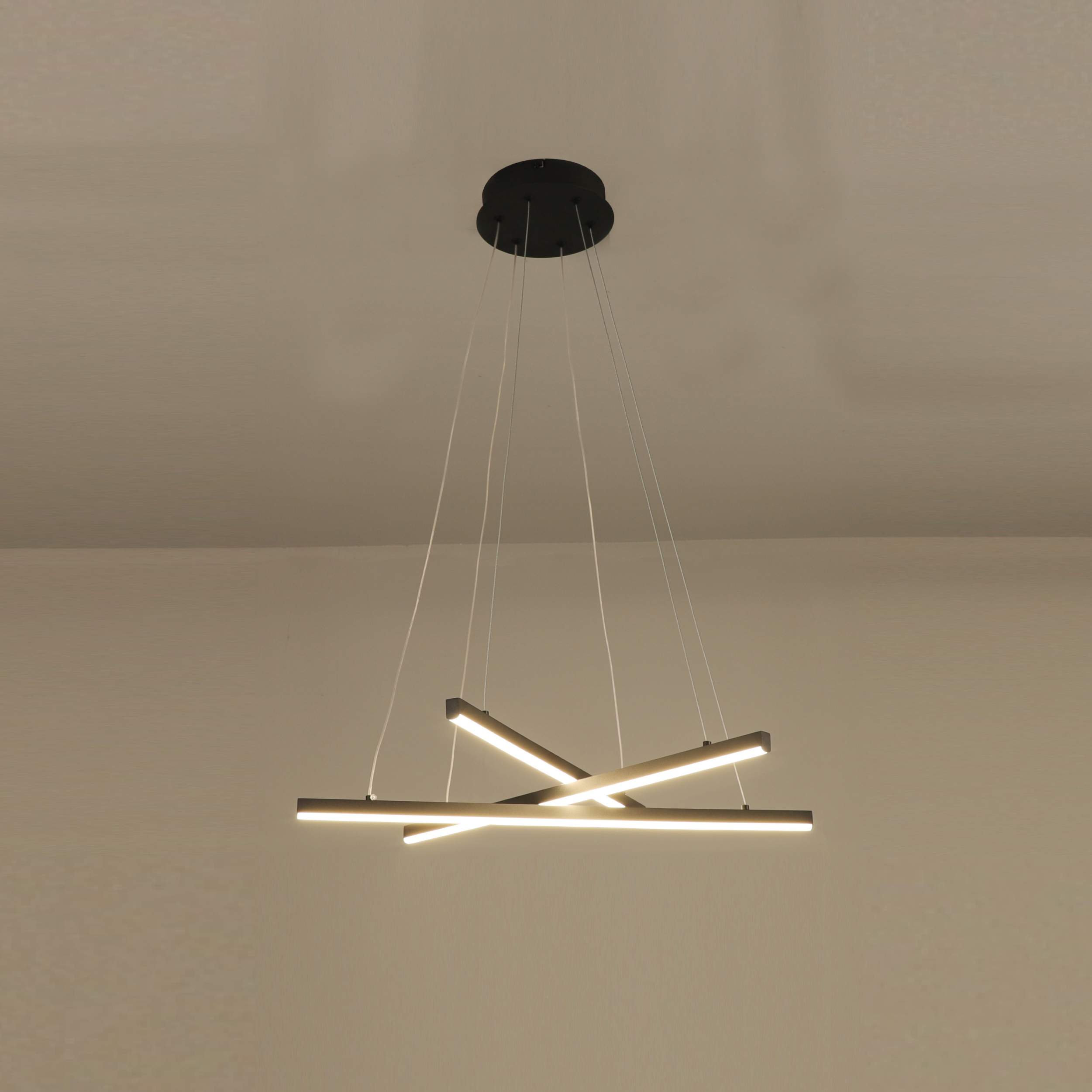 three straight bar led pendant light