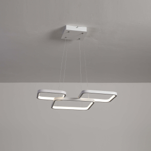 Modern Black LED Chandelier with Rectangular Design