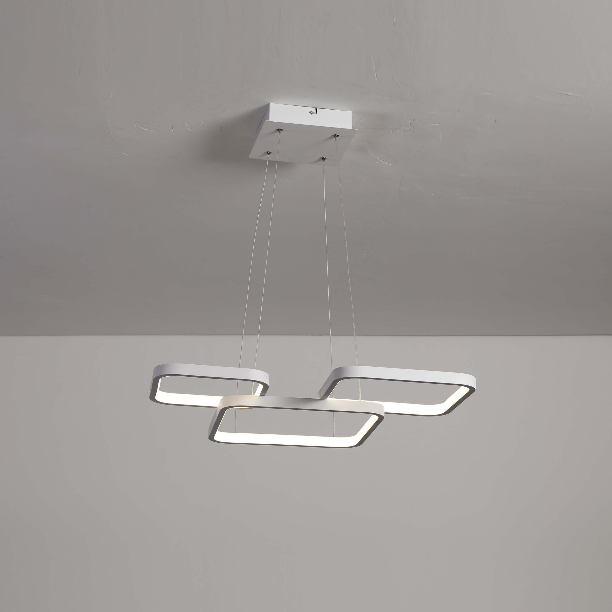 Modern Black LED Chandelier with Rectangular Design