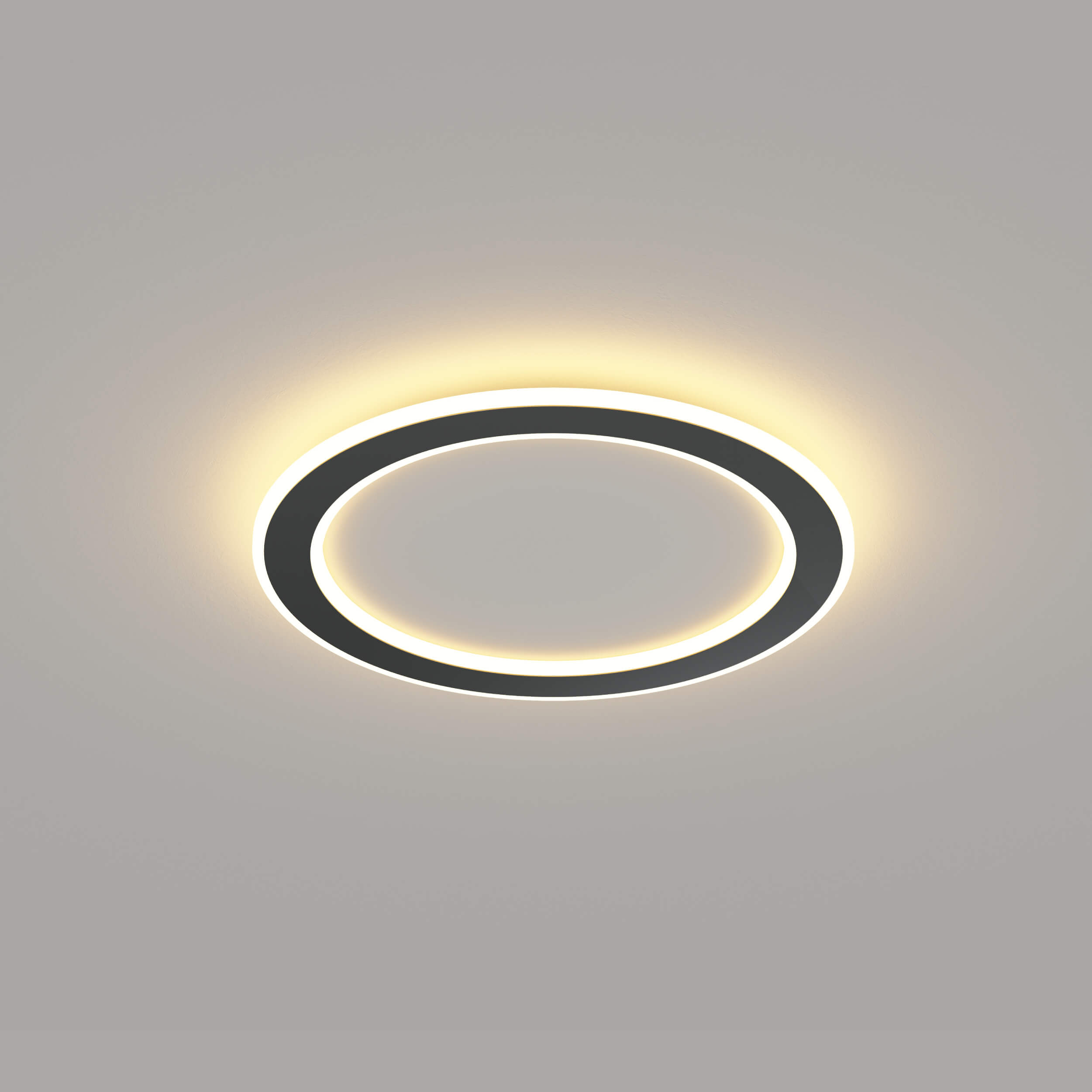 black linear ring style led ceiling lamp for kitchen hallway
