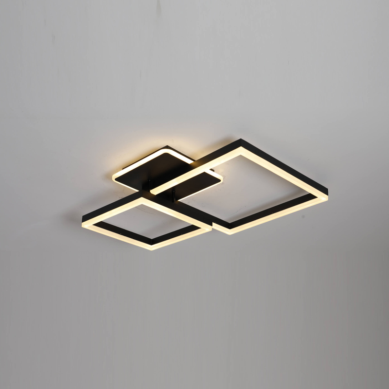 Three square LED ceiling lamp