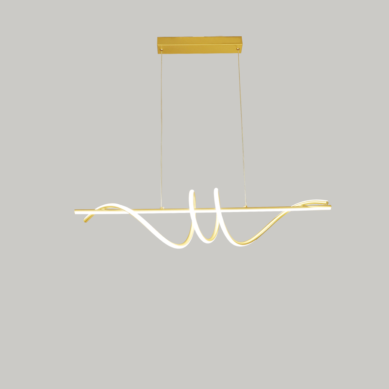 Gold wave led ceiling light