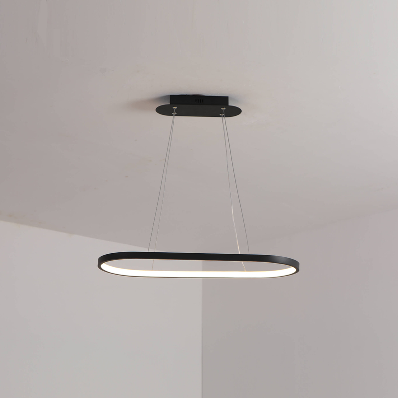Modern Circular LED Hanging Light - Contemporary ceiling fixture with minimalist ring design for ambient lighting