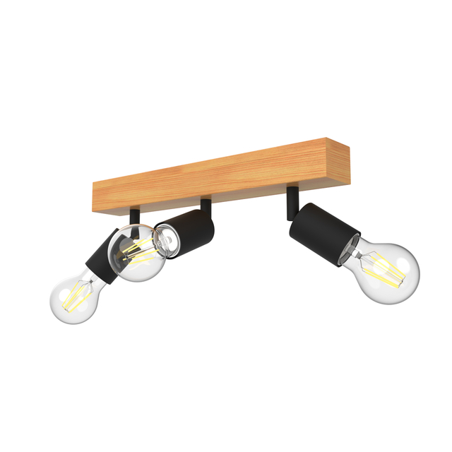 3*e27 wood base ceiling downlights