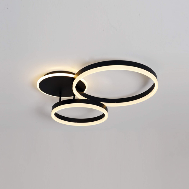 three rings black circular rings ceiling light