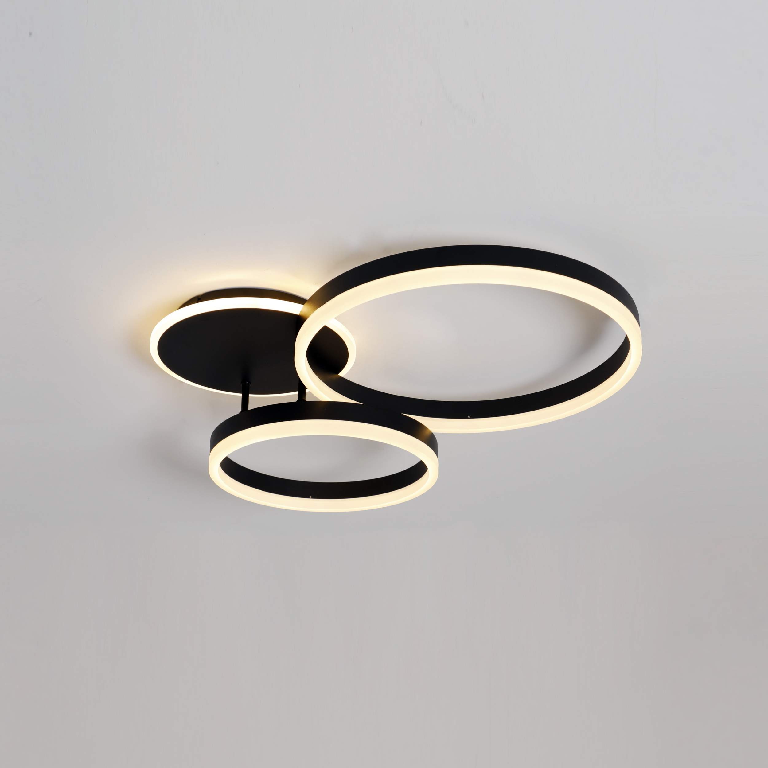 three rings black circular rings ceiling light