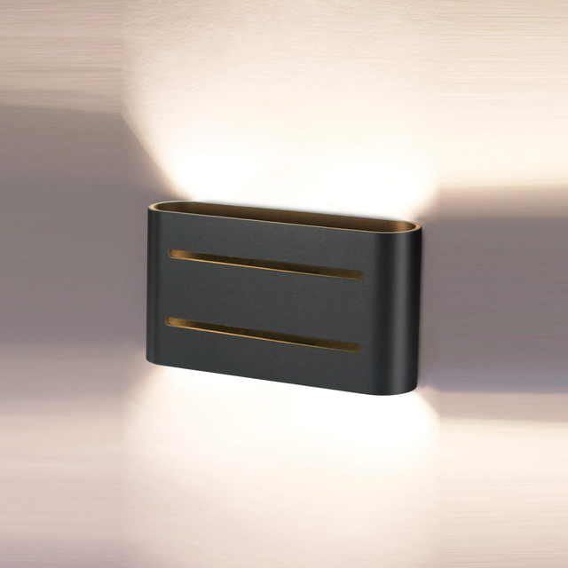 black g9 wall light for hallway with upward and downward lighting