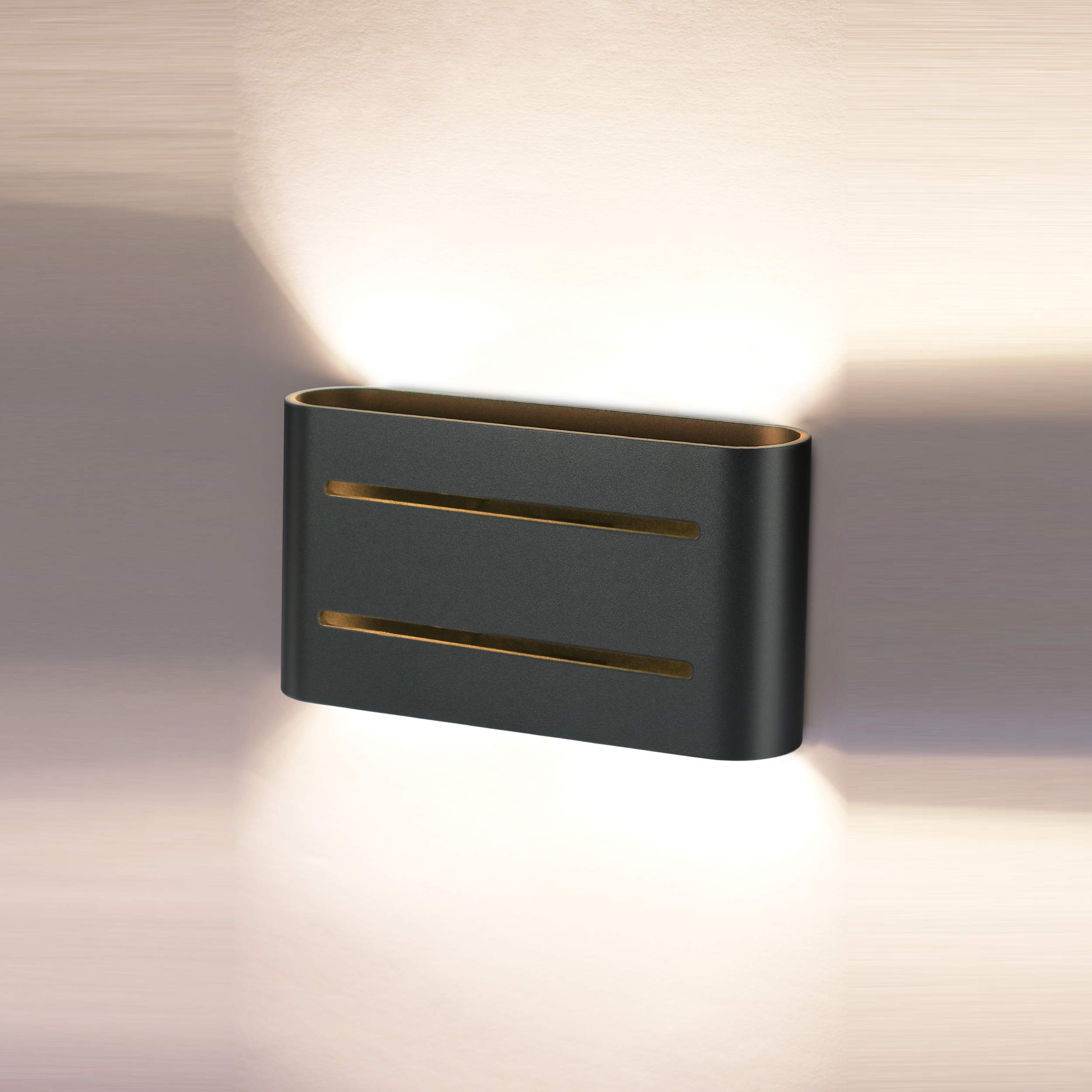 black g9 wall light for hallway with upward and downward lighting