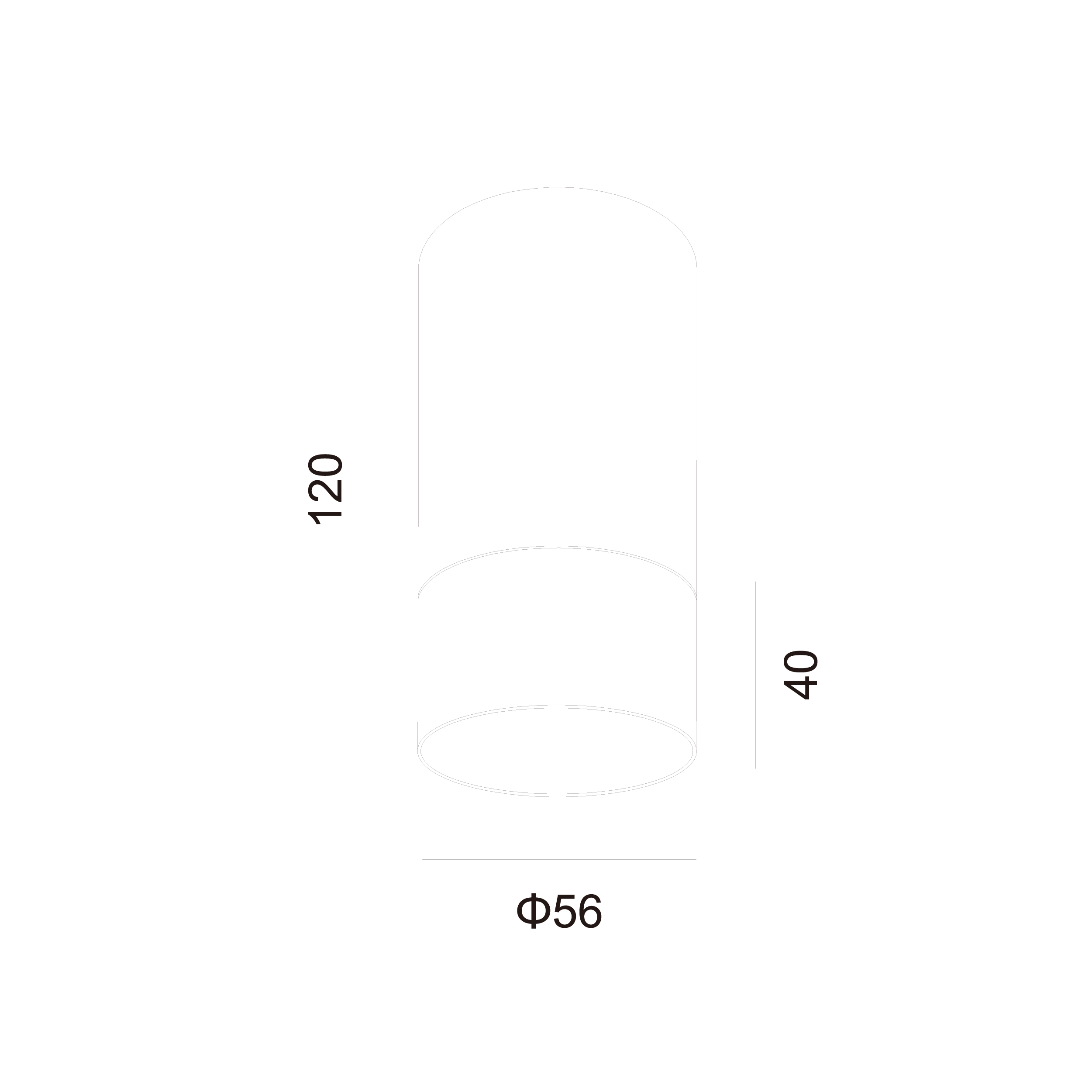 white cylinder ceiling downlight dimension 1