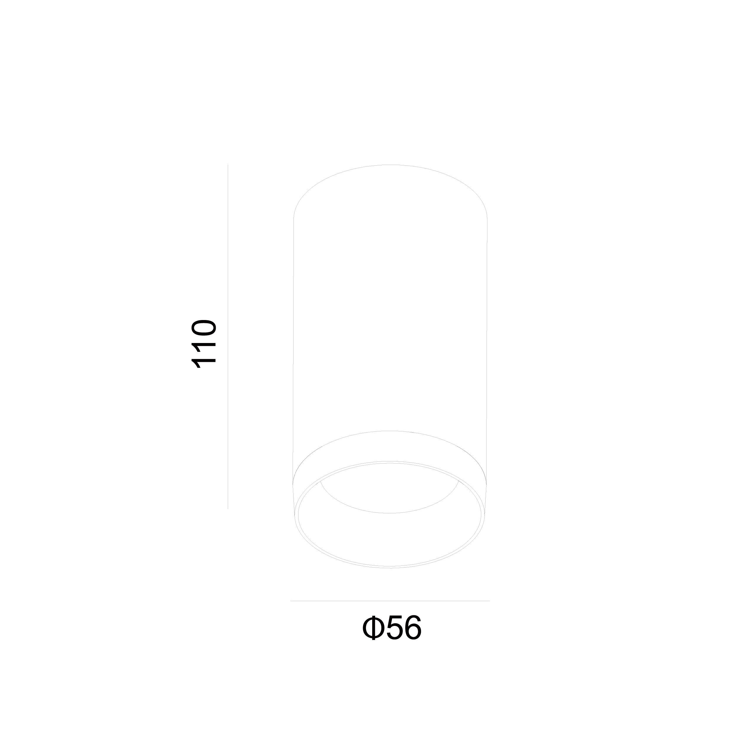 white cylinder ceiling downlight dimension 2