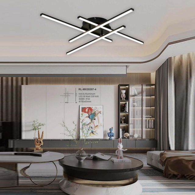 Twisted Knots Black Ceiling Light