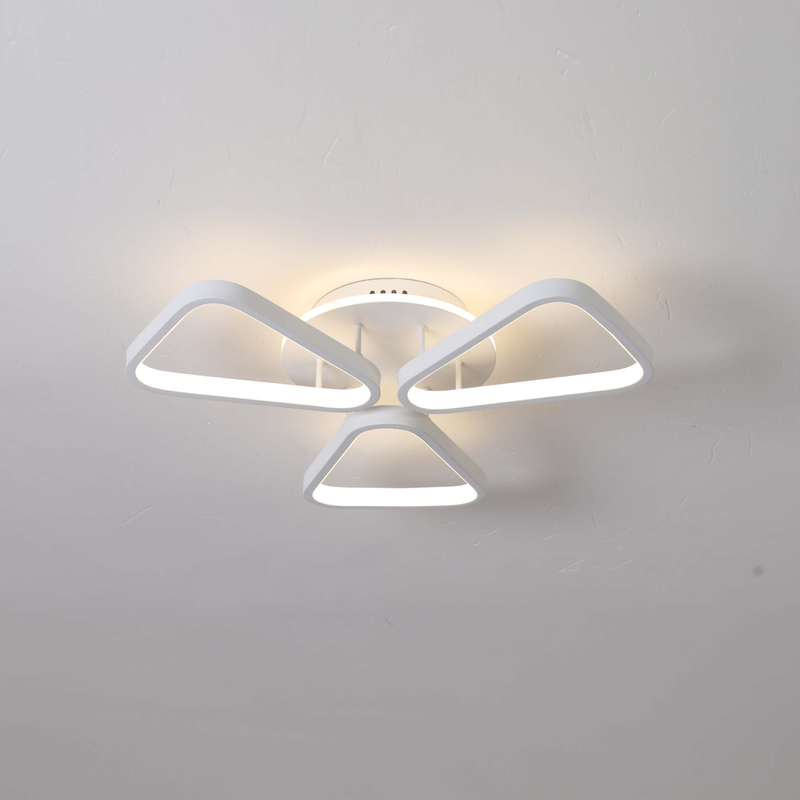 Ceiling LED Chandelier with three white triangle