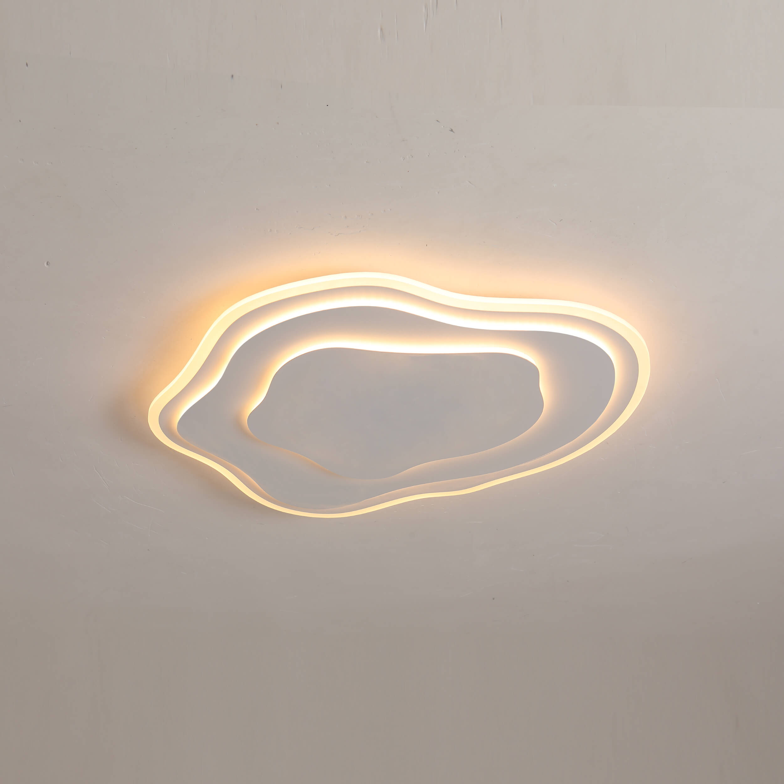 three layers of cloud shape acrylic combine to a led ceiling lamp