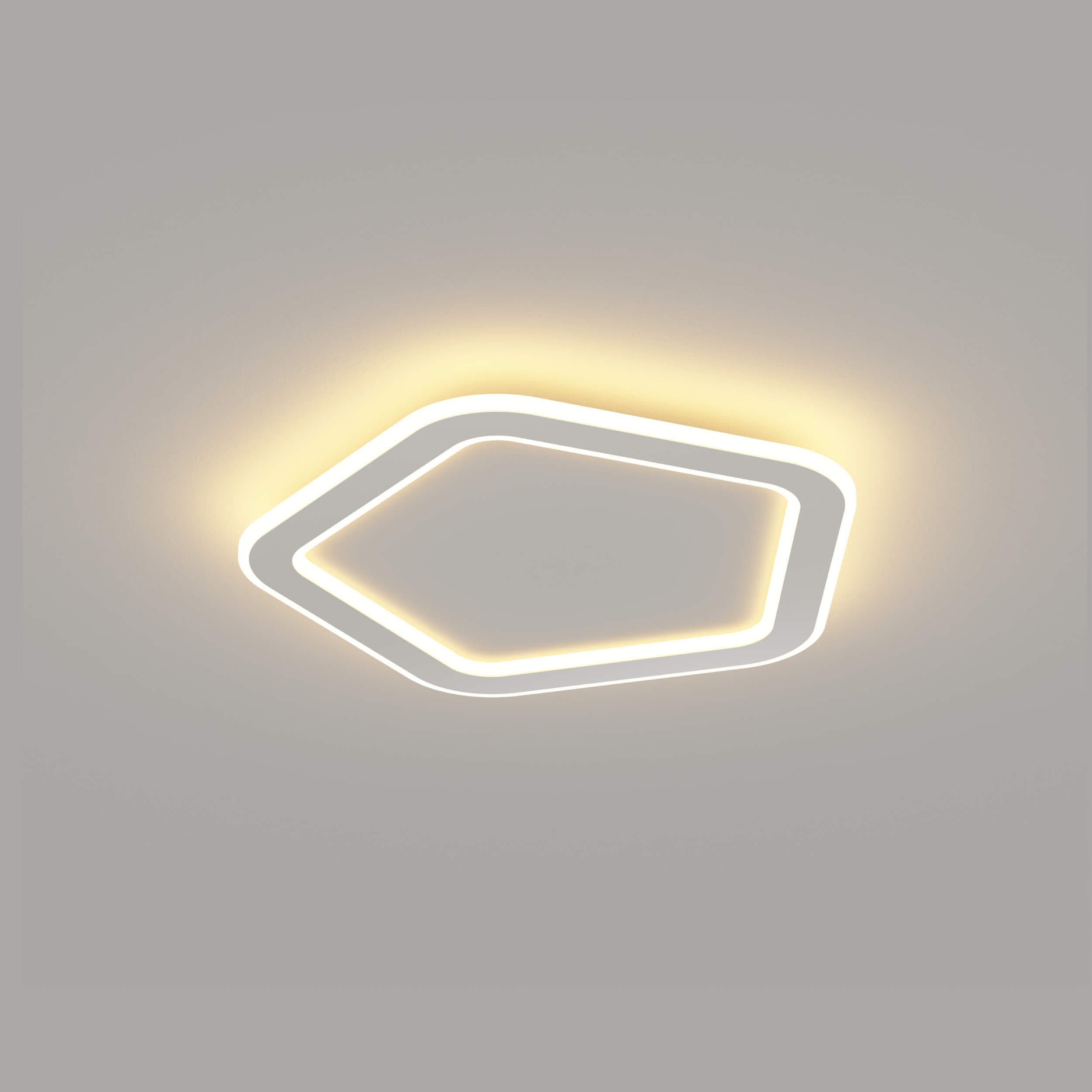Pentagonal white linear led ceiling light