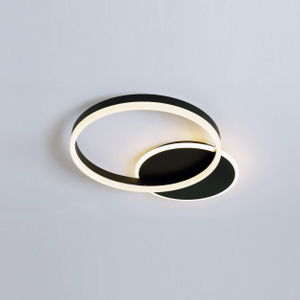 black circular rings ceiling light