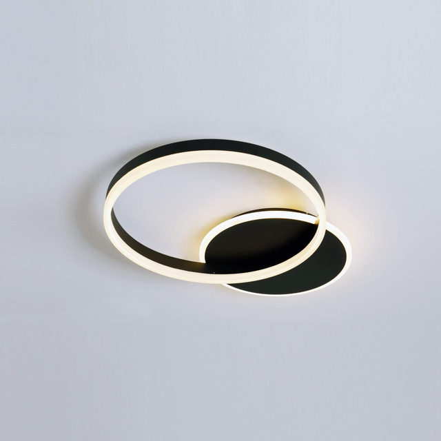 black circular rings ceiling light