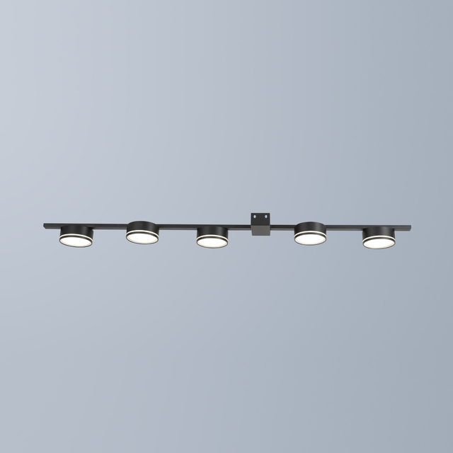 five light heads led ceiling light gx53 sector black