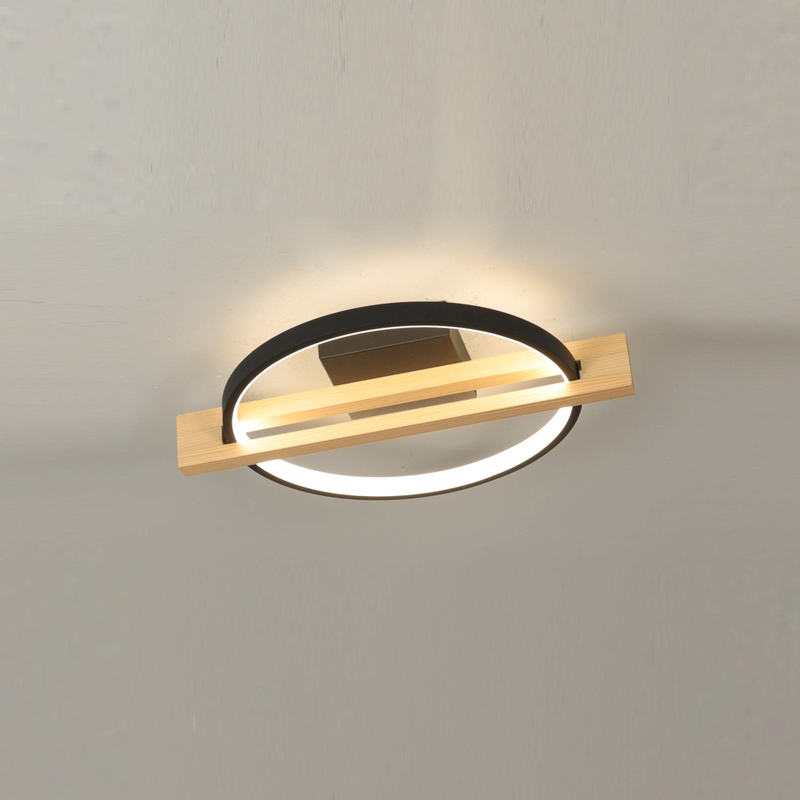 One round circle led wood ceiling light