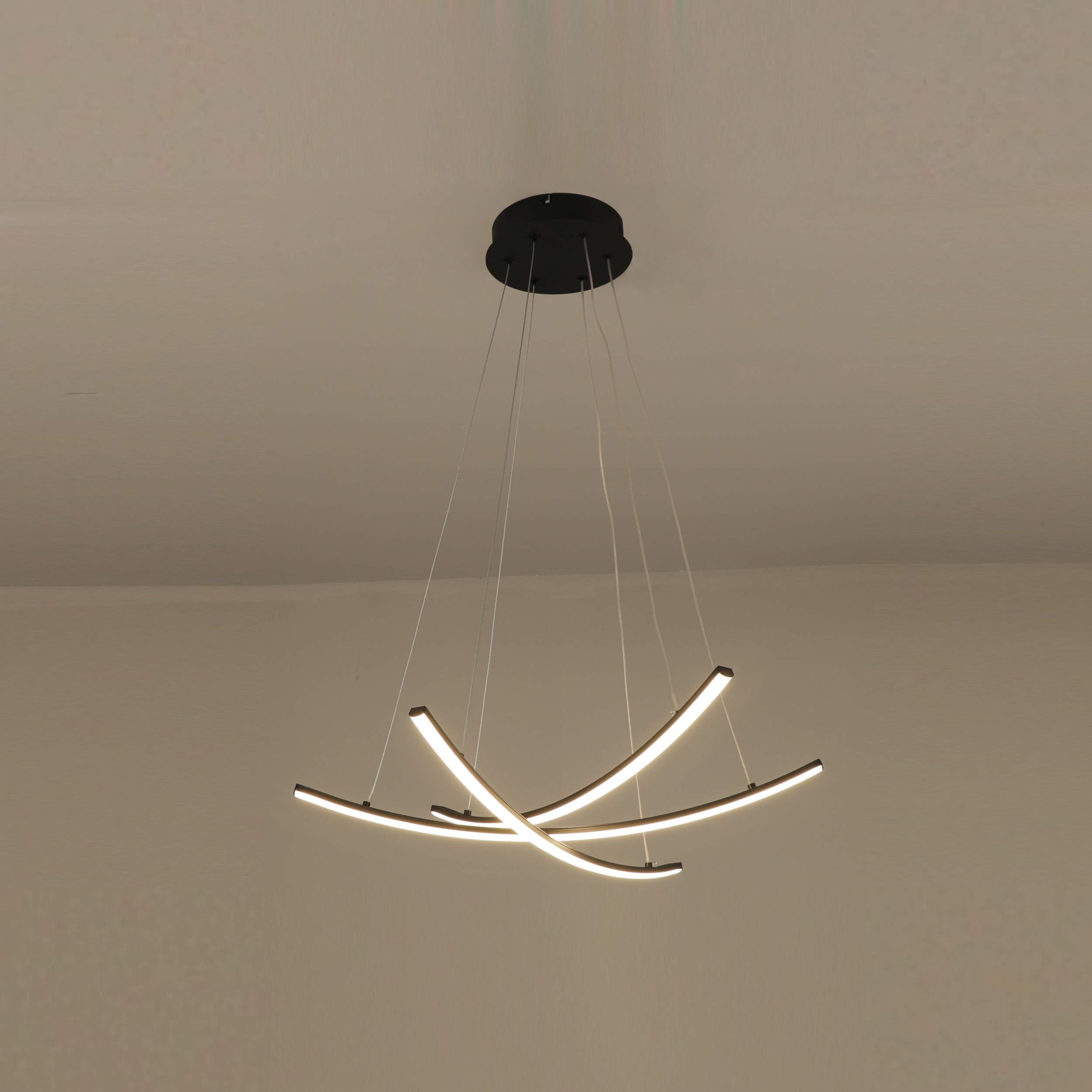 three linear led bars pendant light