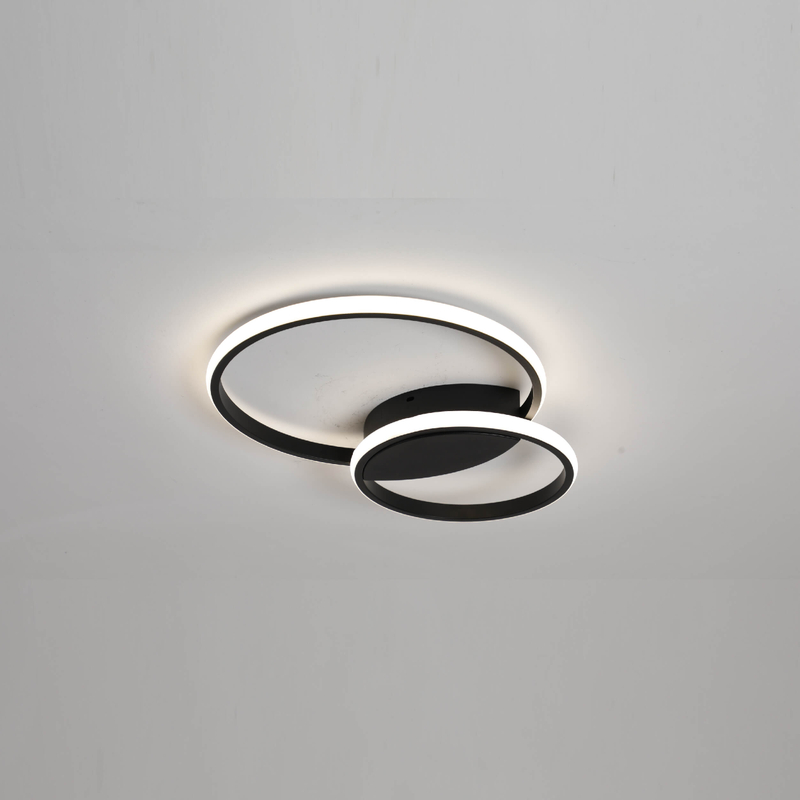 two ring black led ceiling light