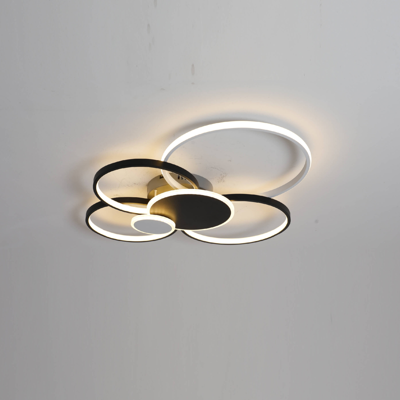 five round black and white LED ceiling light