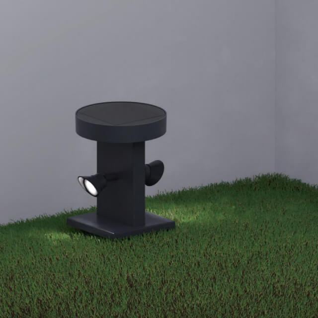 solar steak light with aluminum spike to install on ground