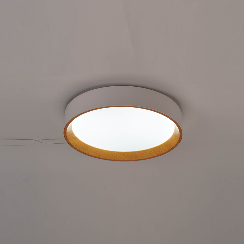 Handcrafted Wood & Brass Contemporary Ceiling Fixture
