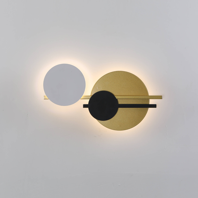 Architectural wall light with a balanced, asymmetric composition