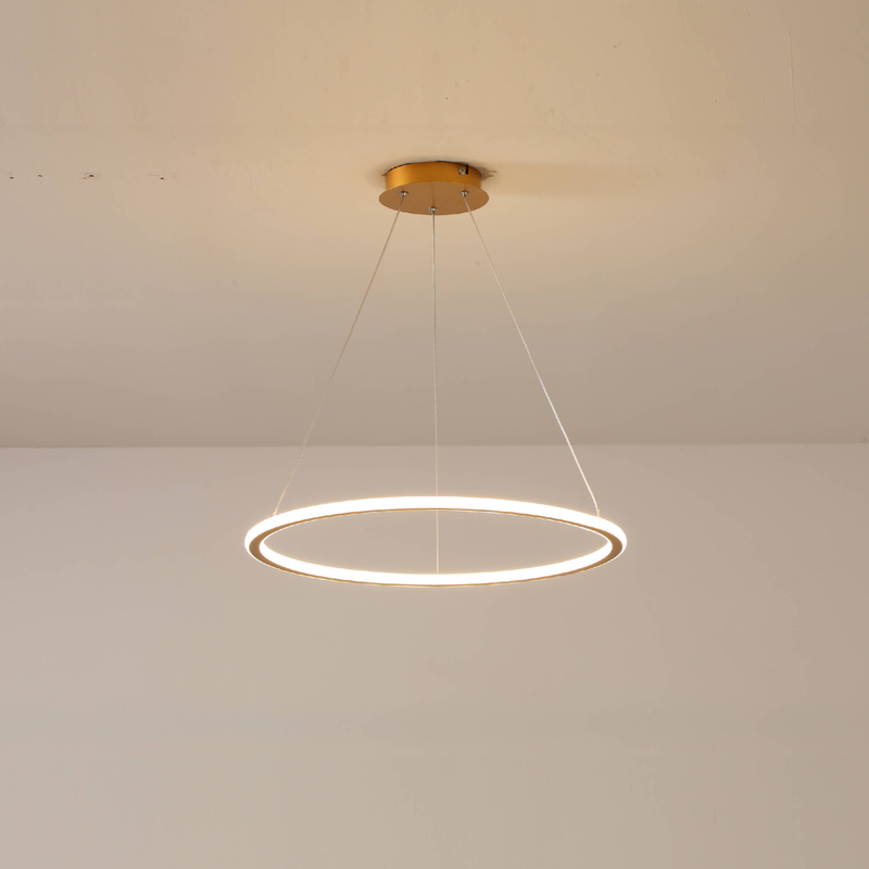 one rings with gold base led pendant light