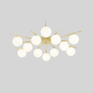 Elegant Brass and Glass Chandelier