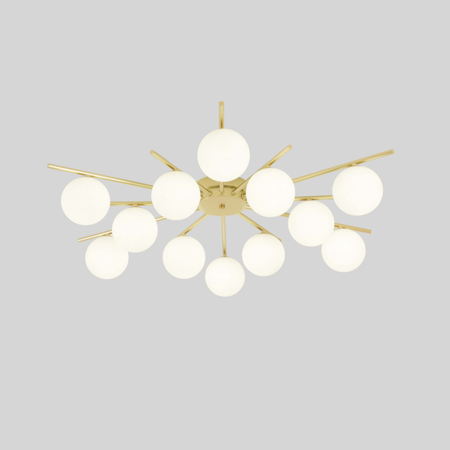 Elegant Brass and Glass Chandelier