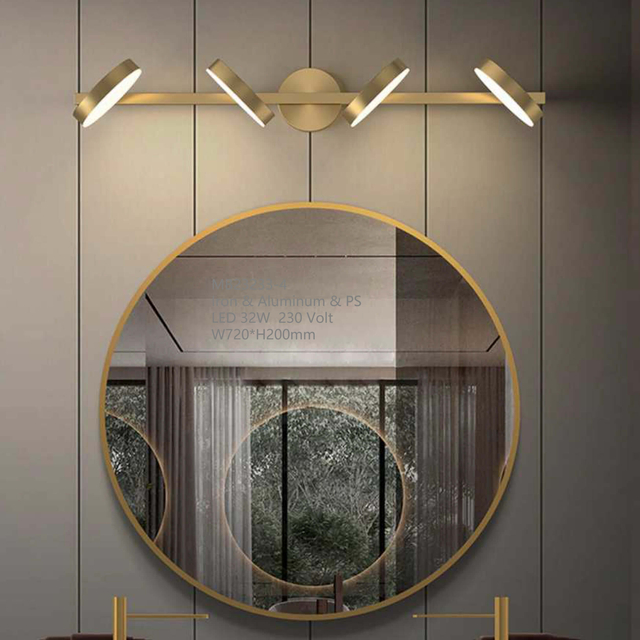 Minimalist Trio of Circular Brass Sconces