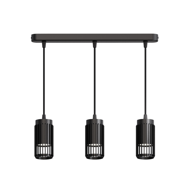 three heads pendant ceiling light black housing
