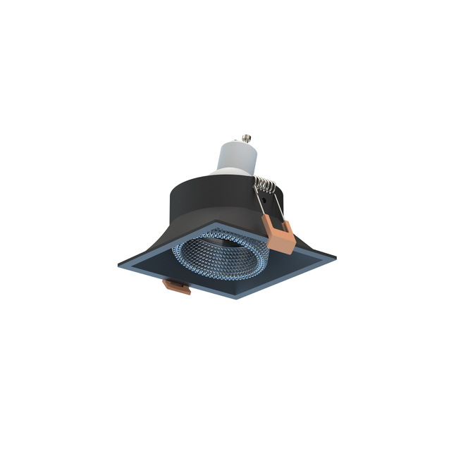 black gu10 recessed downlight