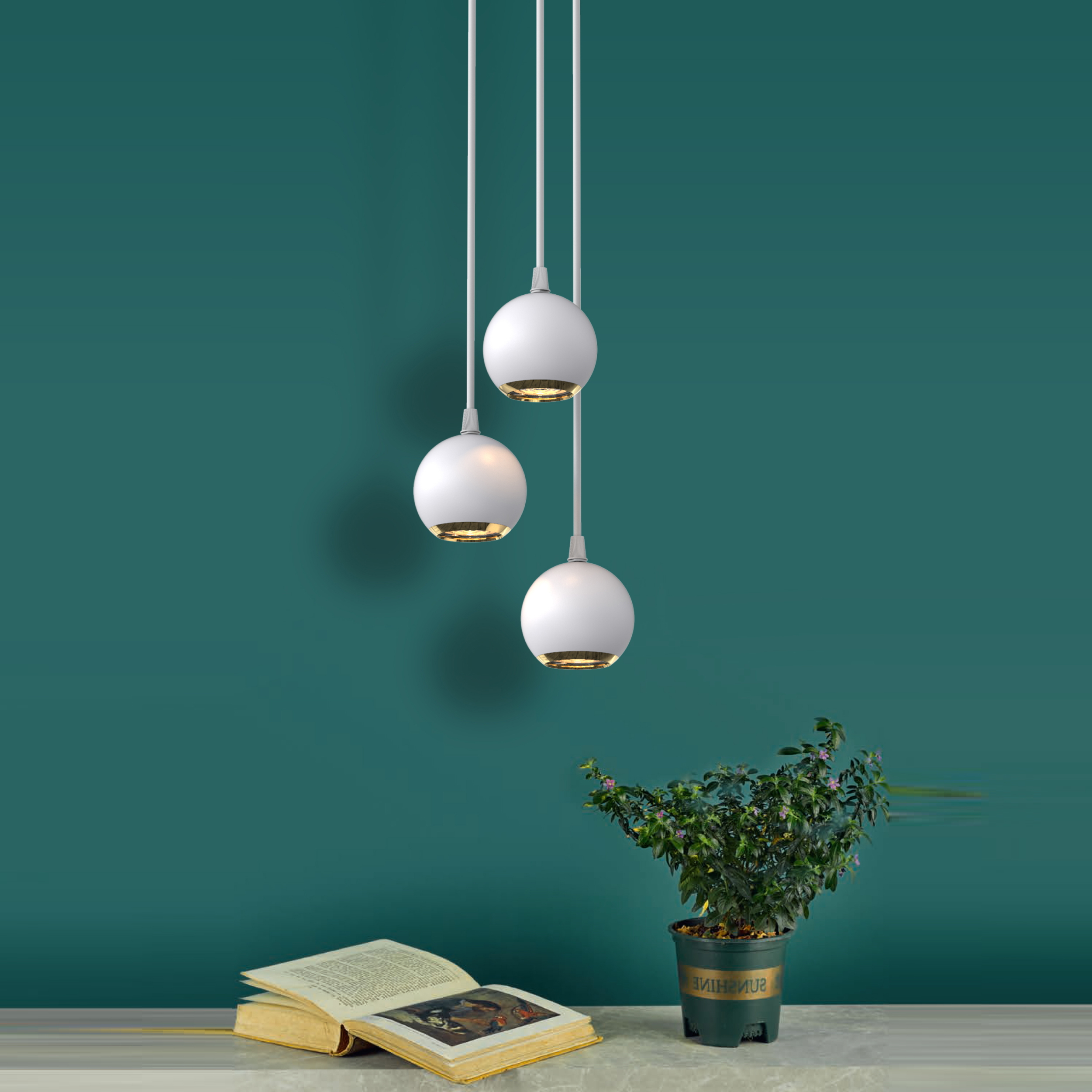 three gu10 socket pendant light for hotel