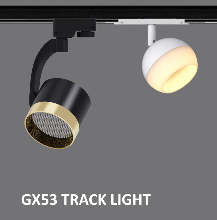 gx53 track light with universal connector for 2 wires